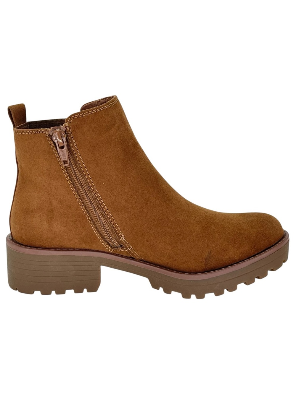 Sun + Stone Kandy Brown Microsuede Womens Ankle Boots Size 5M - Picture 5 of 12